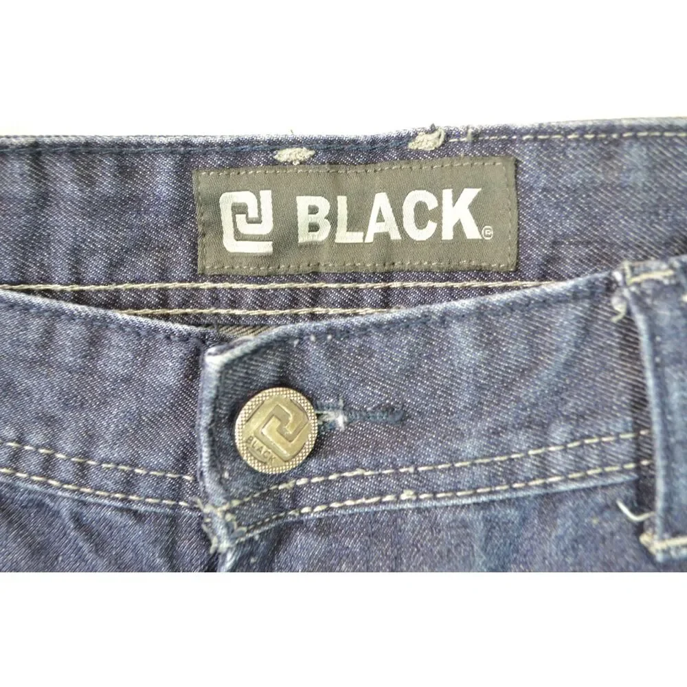 CJ Black Men's 38x32 Slim Fit Dark Wash Distressed Tapered Jeans